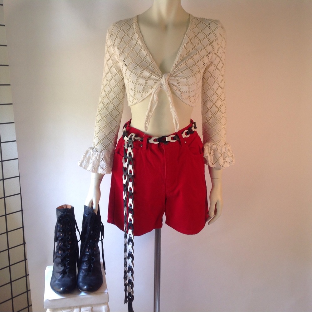 Vintage cotton front tie crop top